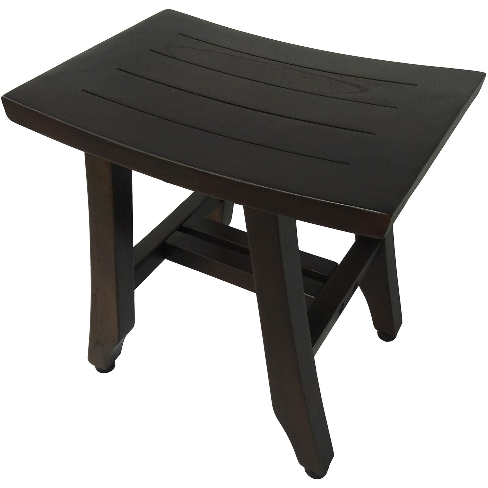 14" Brown Teak Shower Bench-3