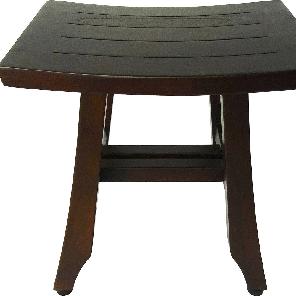 14" Brown Teak Shower Bench-6