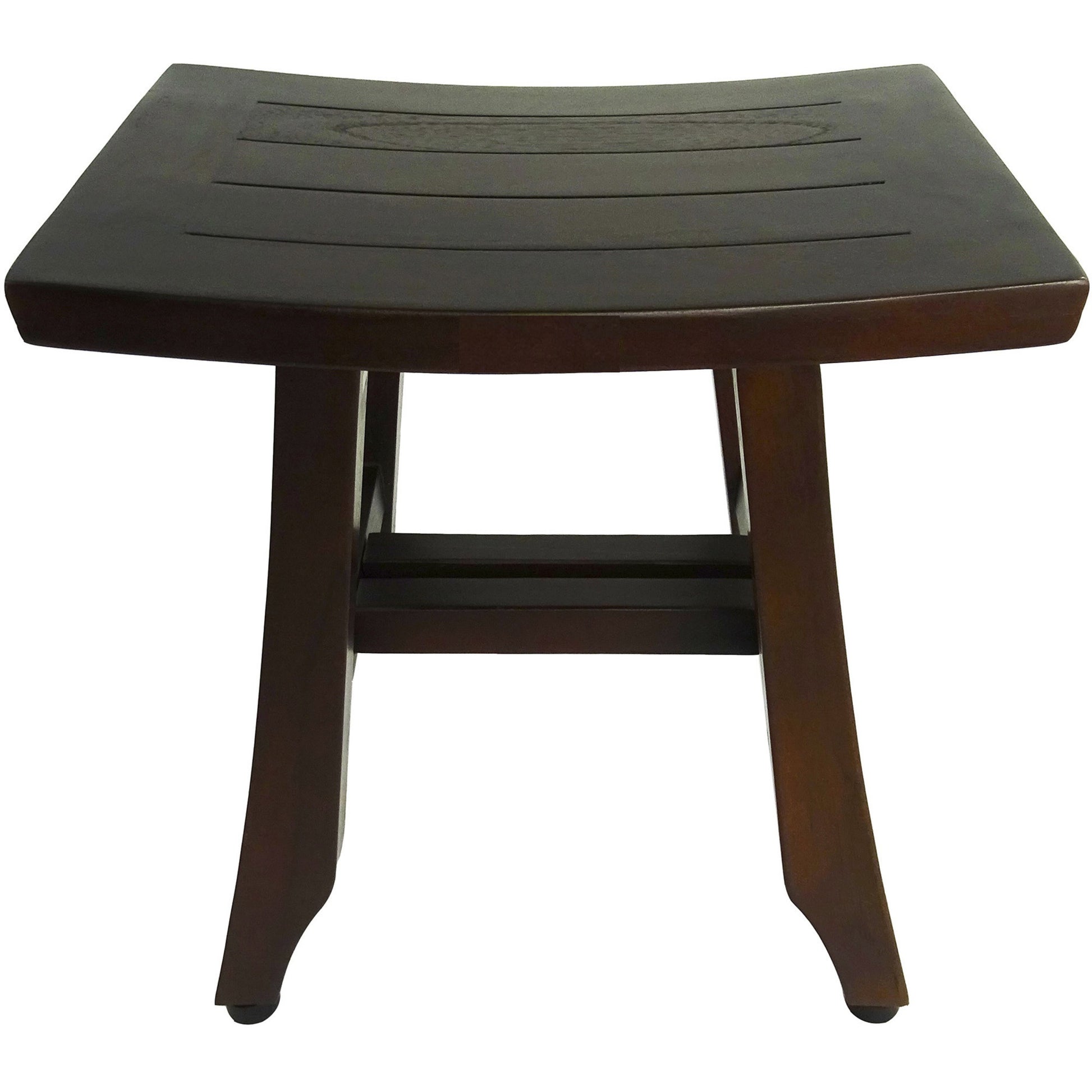 14" Brown Teak Shower Bench-5