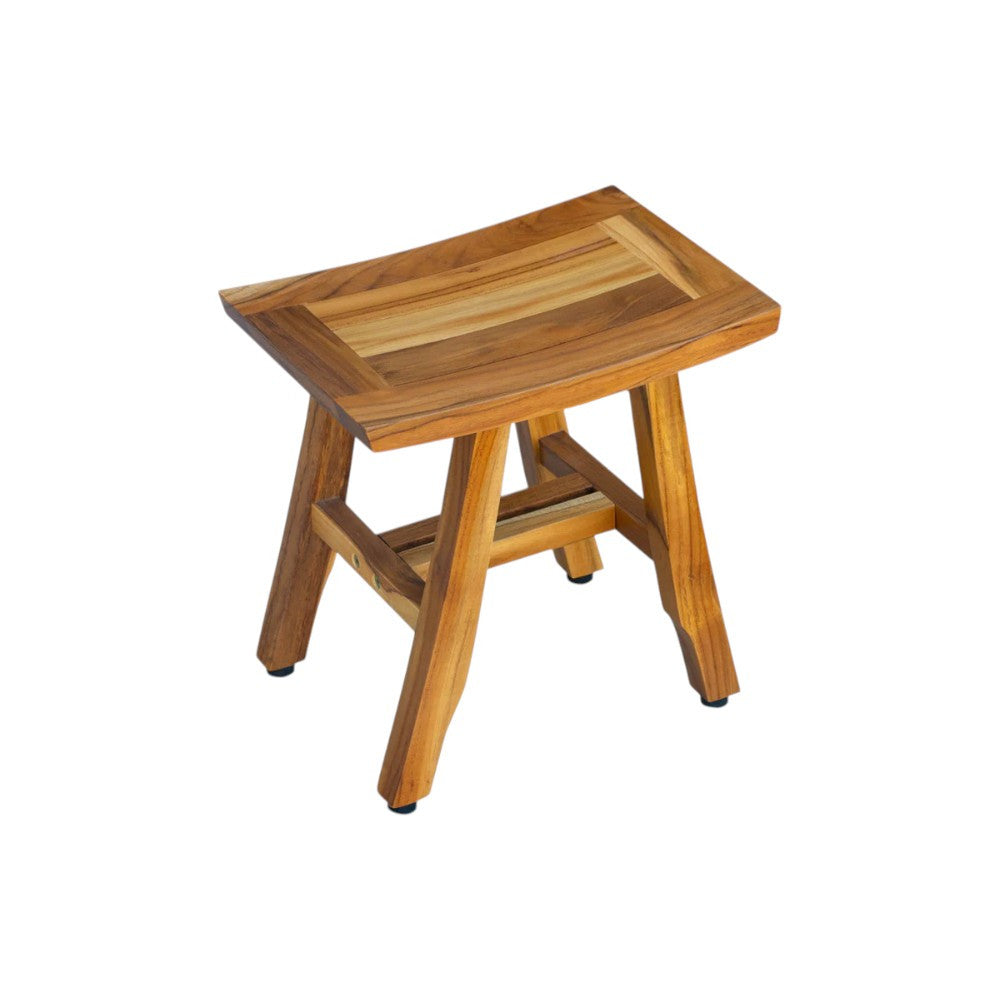 14" Natural Teak Curvilinear Shower Bench-4