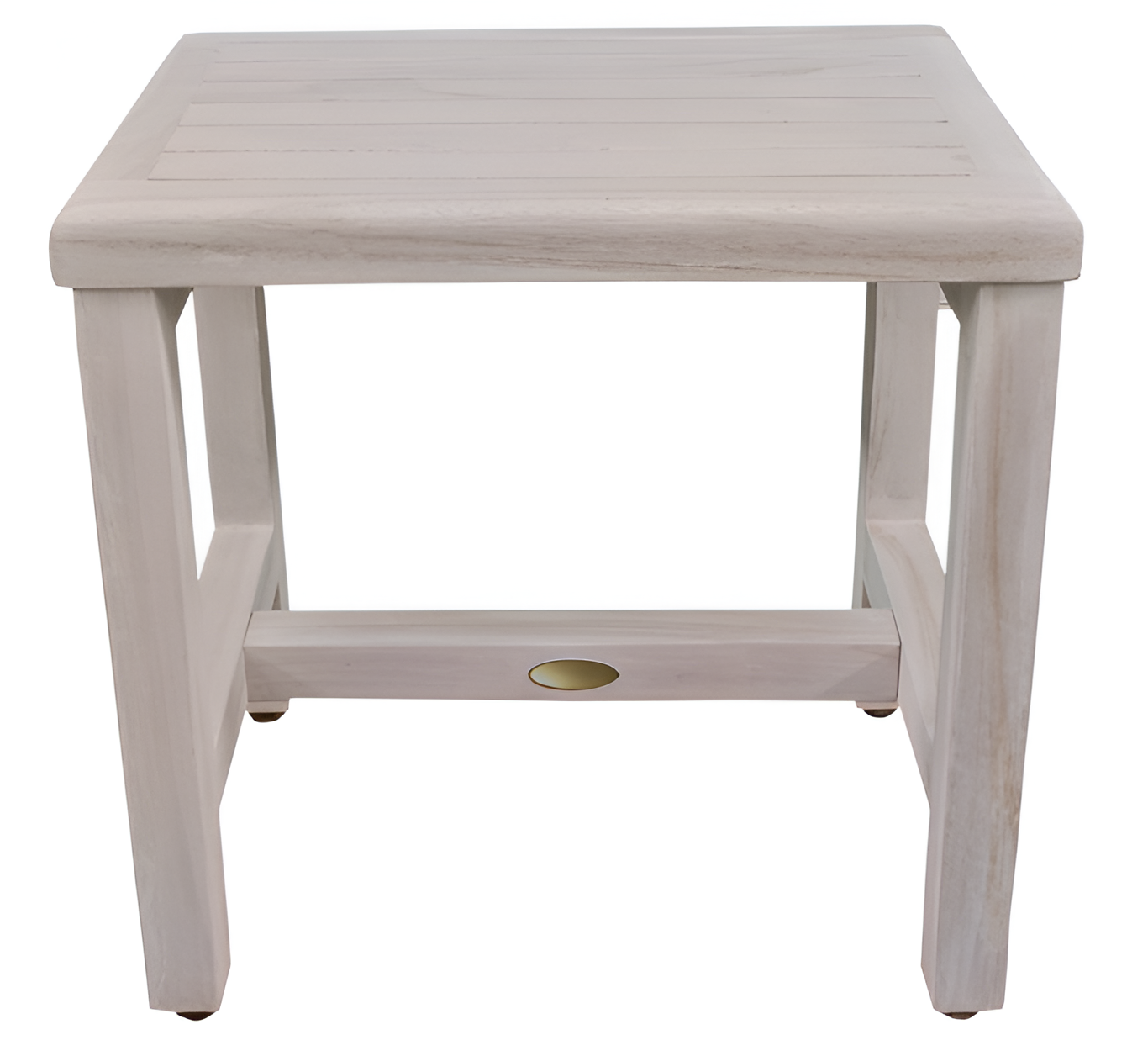 18" Gray Teak Rectangular Shower Bench-1