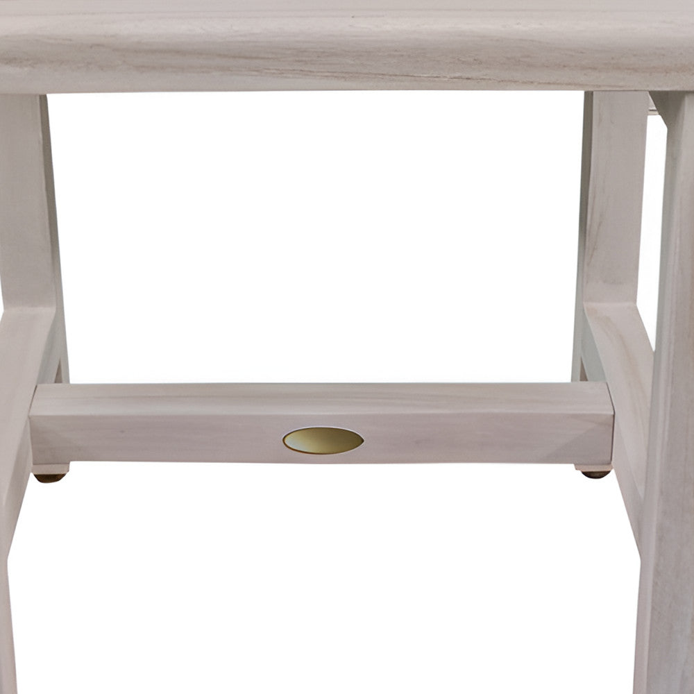 18" Gray Teak Rectangular Shower Bench-3