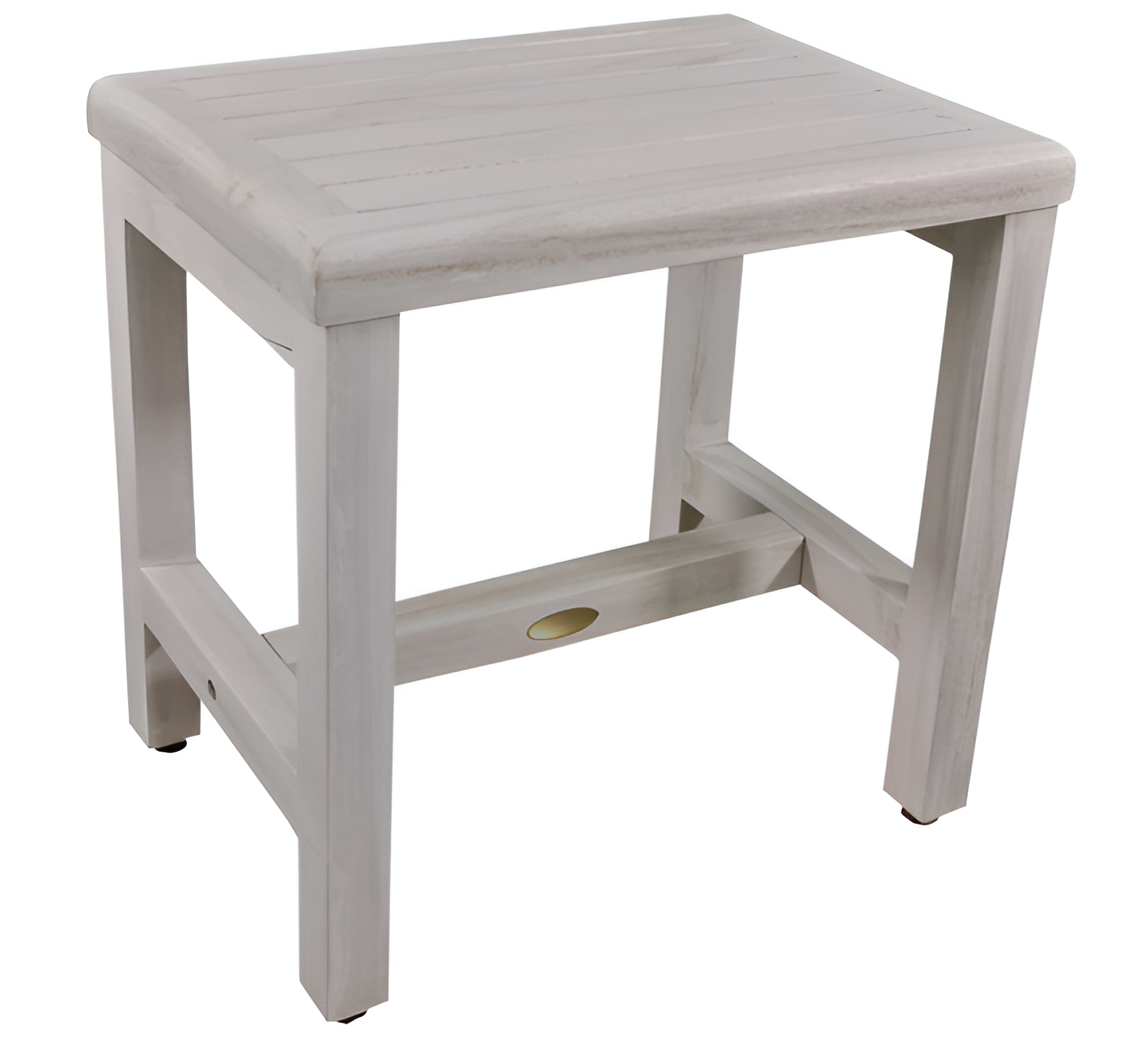 18" Gray Teak Rectangular Shower Bench-2