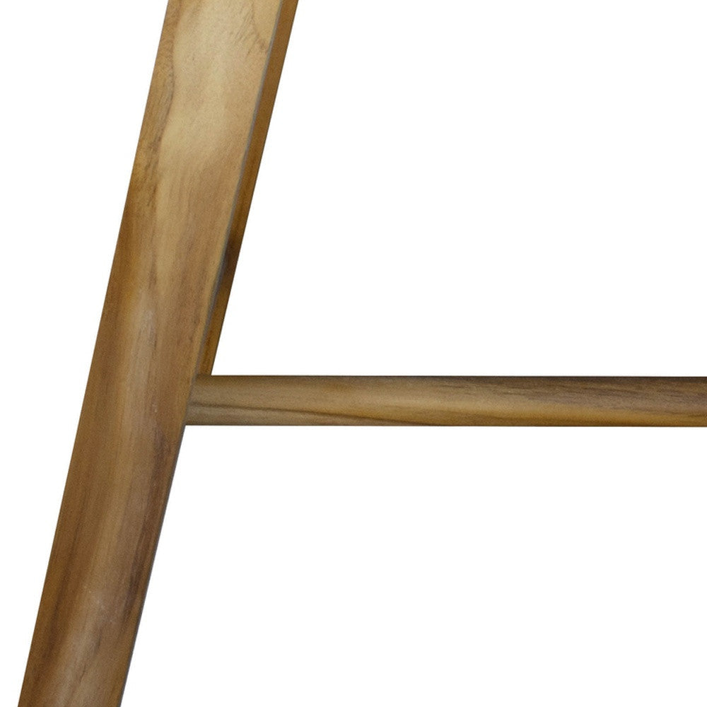 Rectangular Teak Shower Bench With Handles In Natural Finish-6