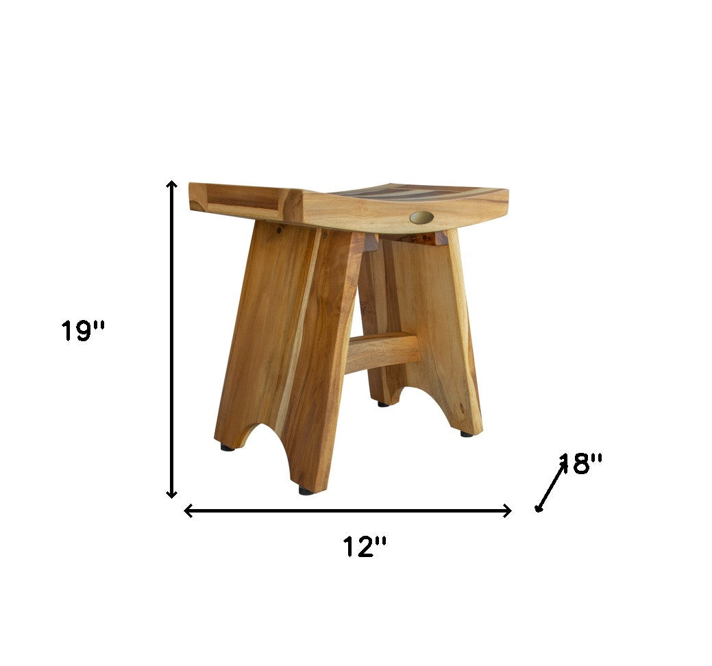 18" Natural Teak Rectangular Shower Bench-8