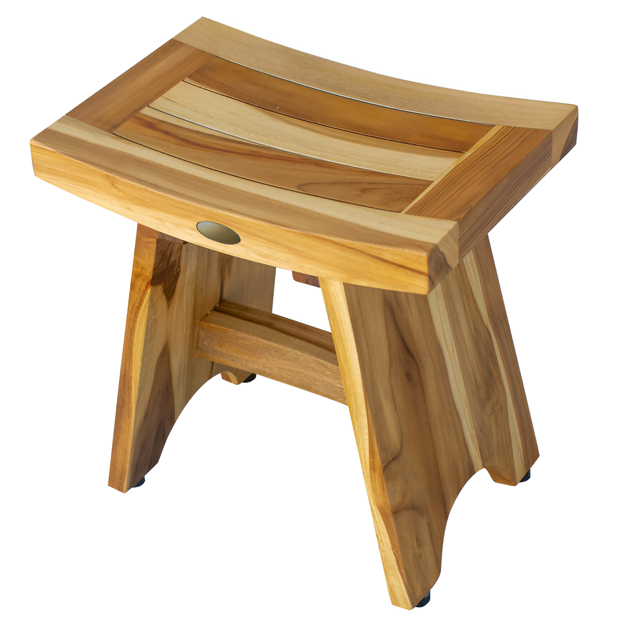 18" Natural Teak Rectangular Shower Bench-4