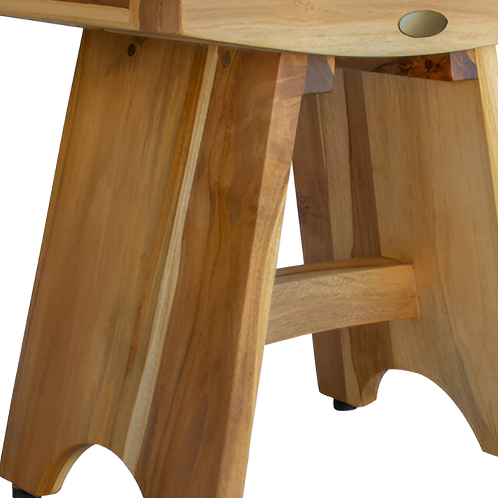 18" Natural Teak Rectangular Shower Bench-6