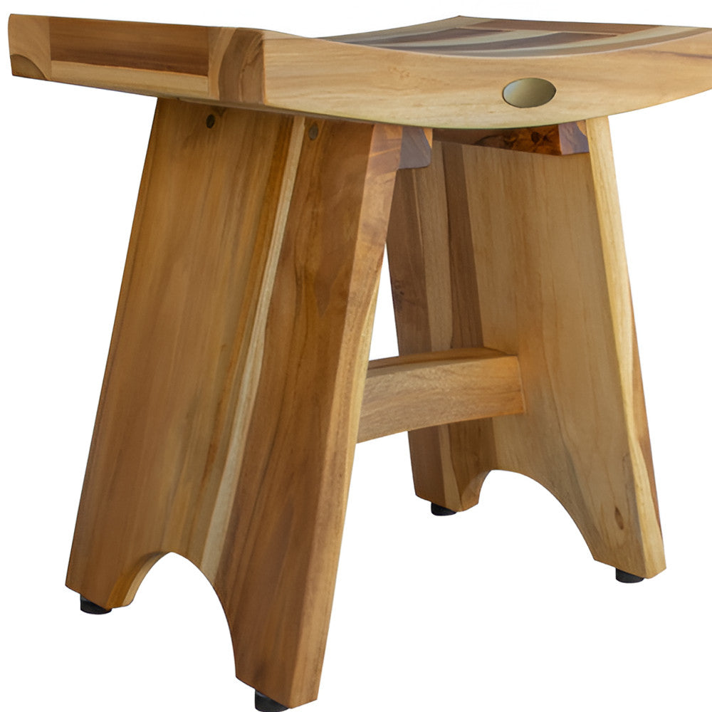 18" Natural Teak Rectangular Shower Bench-7
