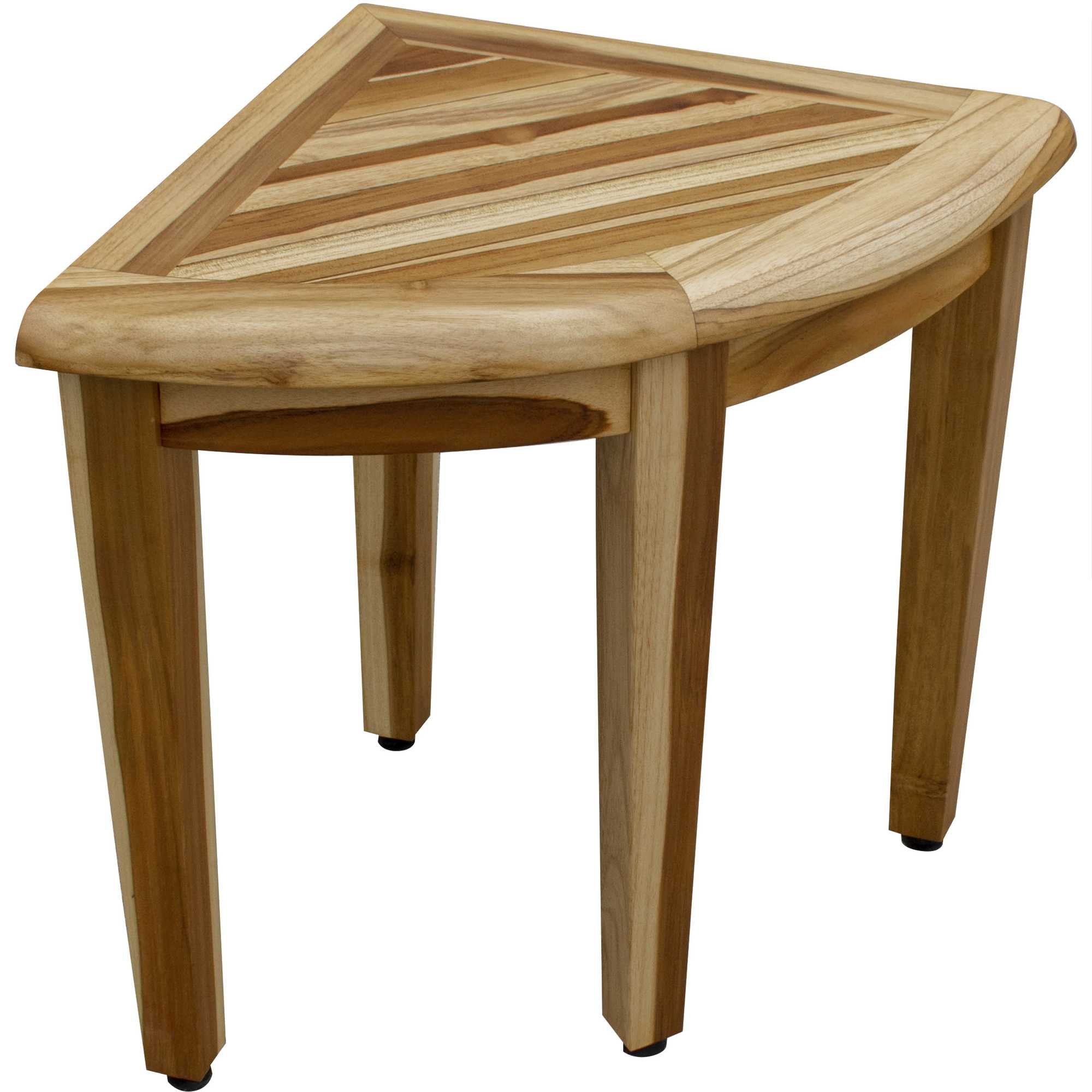 23" Natural Teak Corner Shower Bench-1