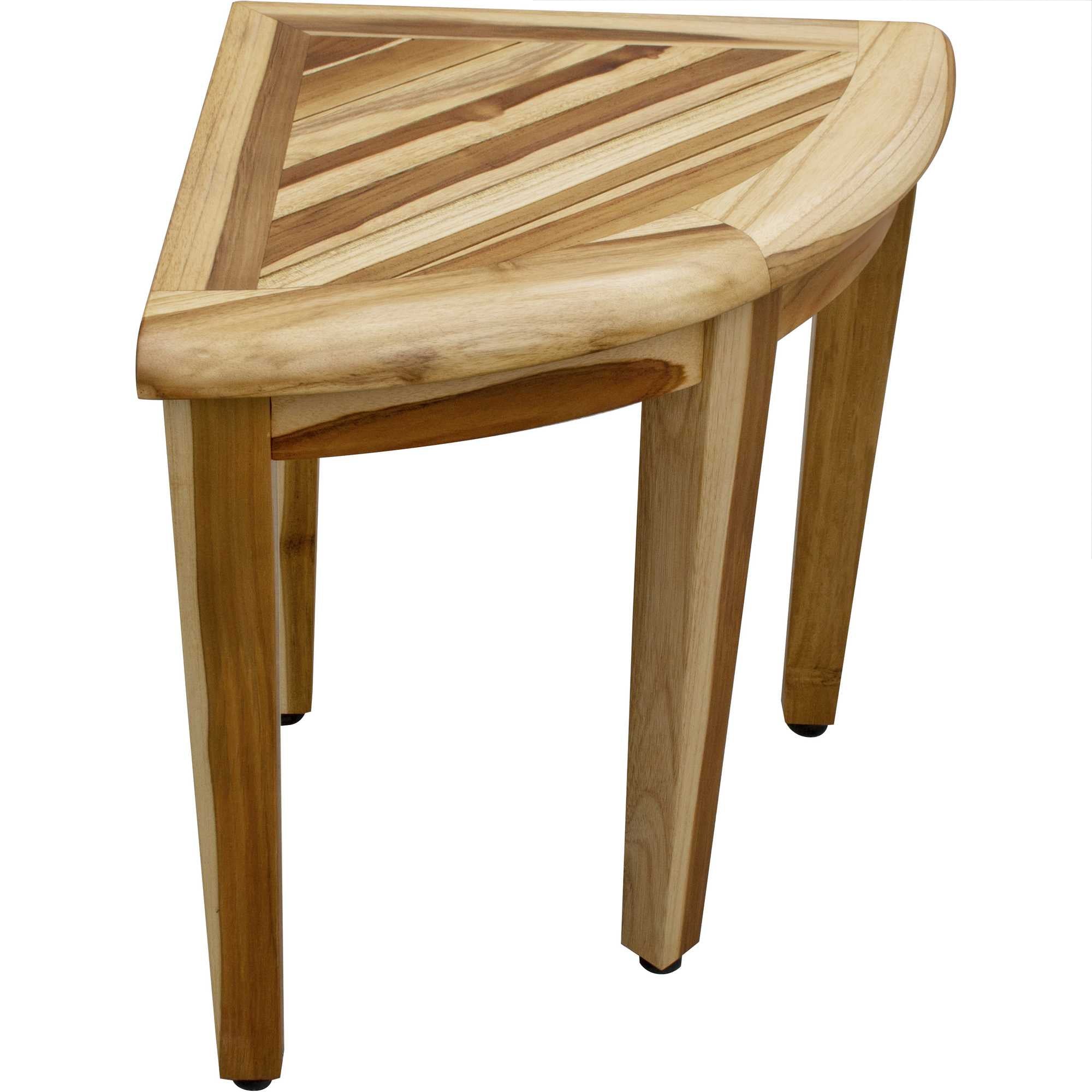23" Natural Teak Corner Shower Bench-2