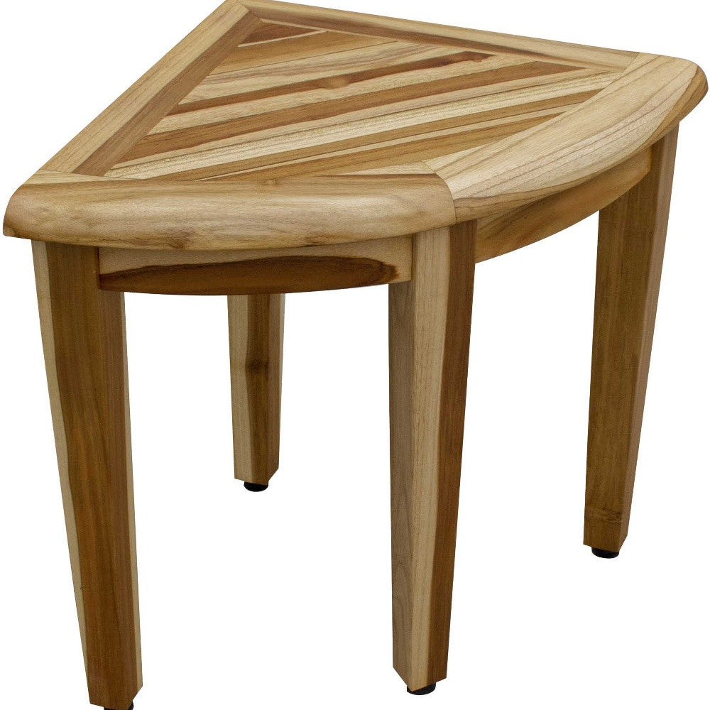 23" Natural Teak Corner Shower Bench-4