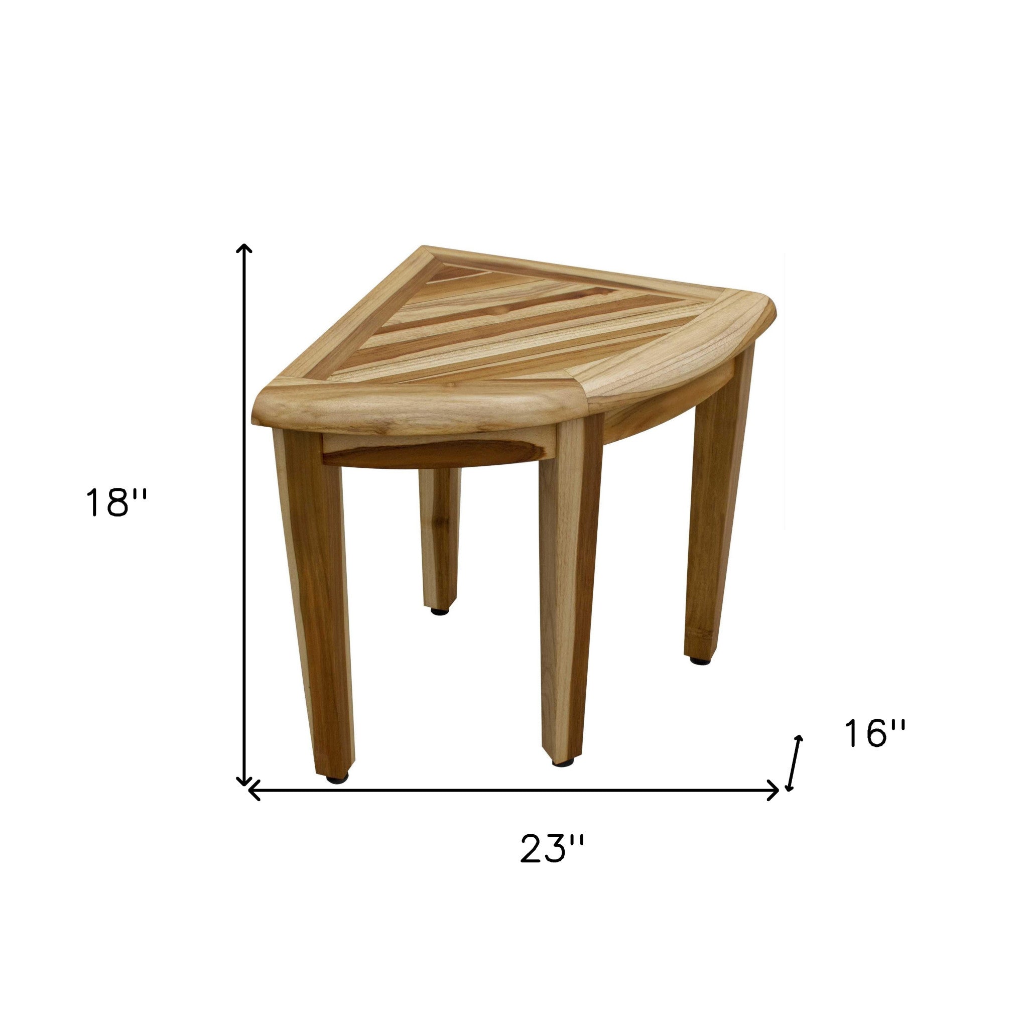 23" Natural Teak Corner Shower Bench-5