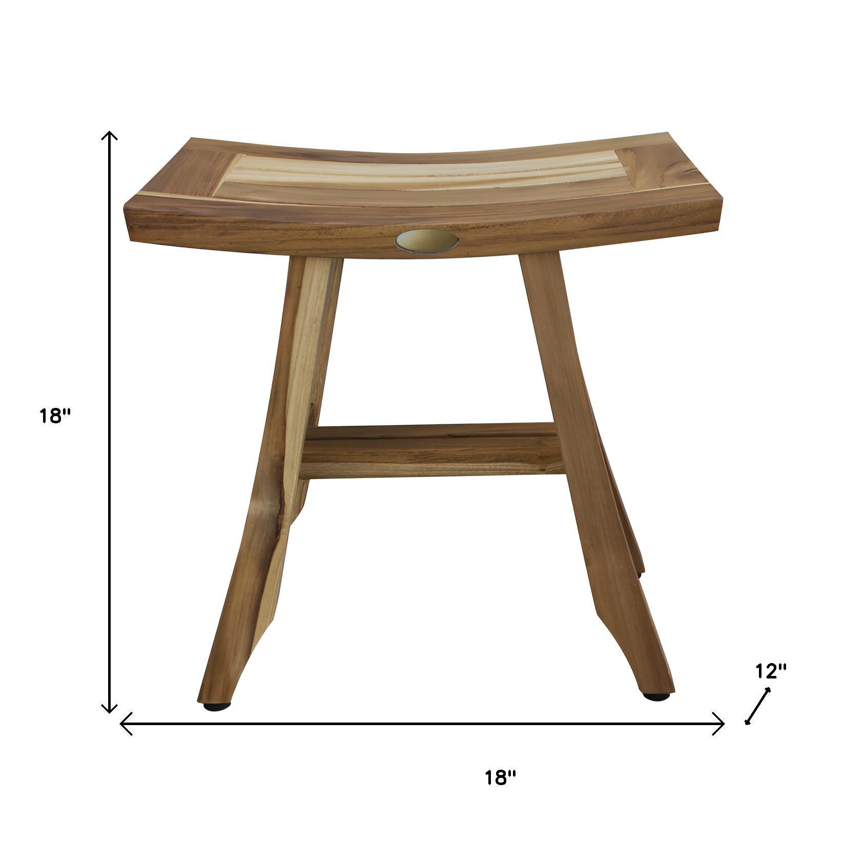 18" Natural Teak Rectangular Shower Bench-8