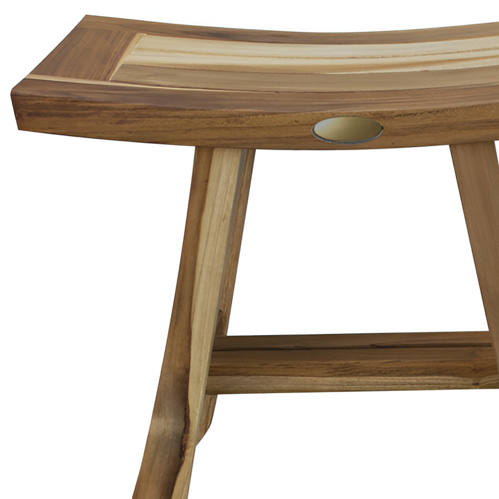 18" Natural Teak Rectangular Shower Bench-5