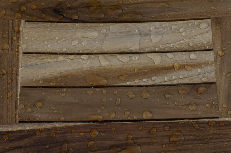 18" Natural Teak Rectangular Shower Bench-4
