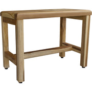 Compact Rectangular Teak Shower  Outdoor Bench With Shelf In Natural Finish-0