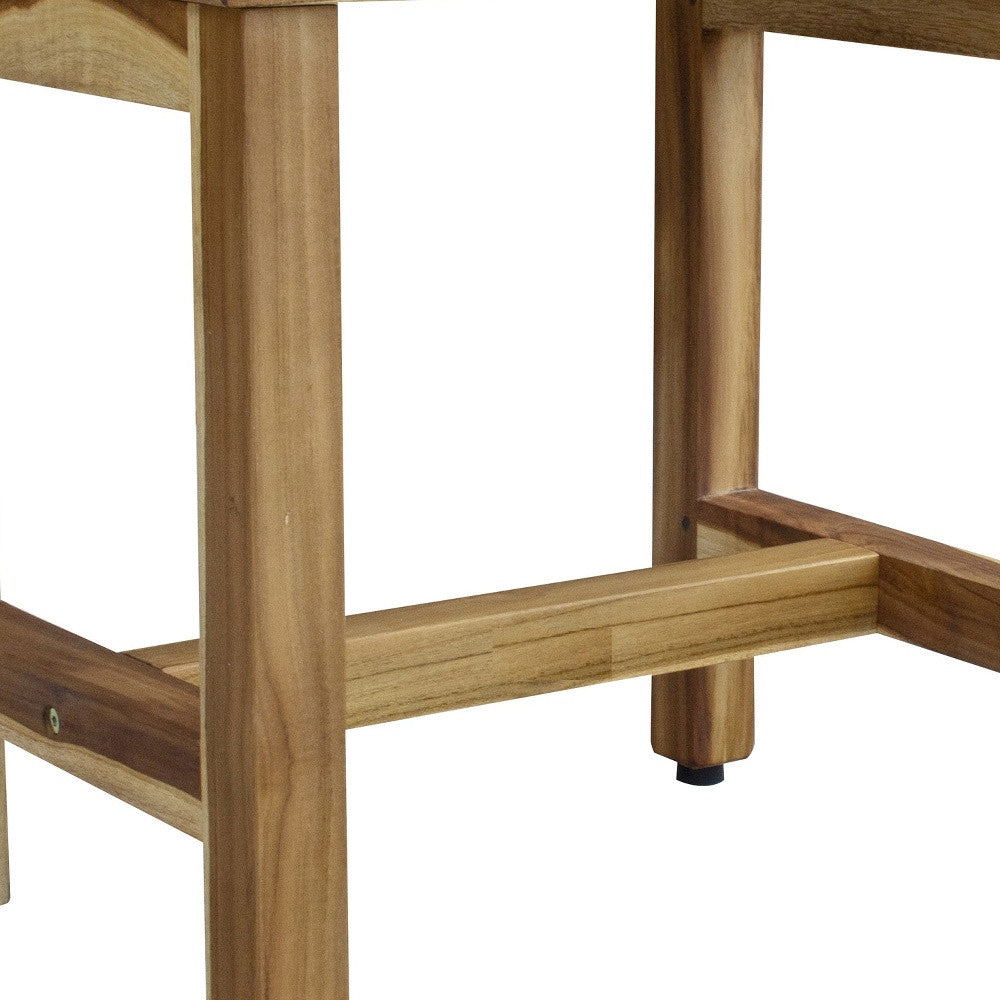 Compact Rectangular Teak Shower Or Outdoor Bench In Natural Finish-6