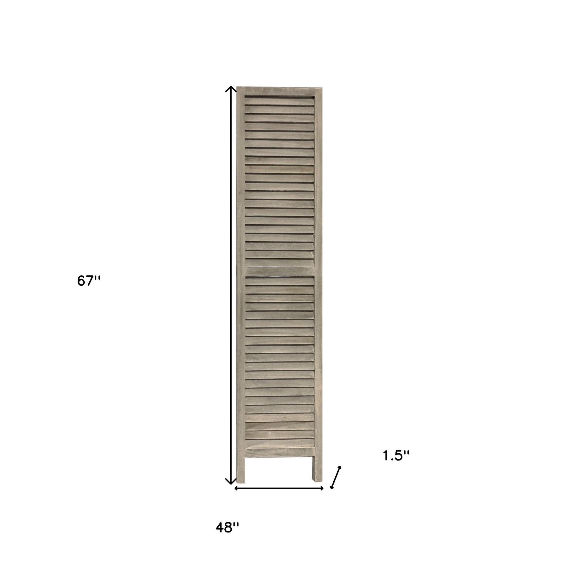 3 Panel Grey Shutter Screen Room Divider-Room Dividers-DECOROLALA