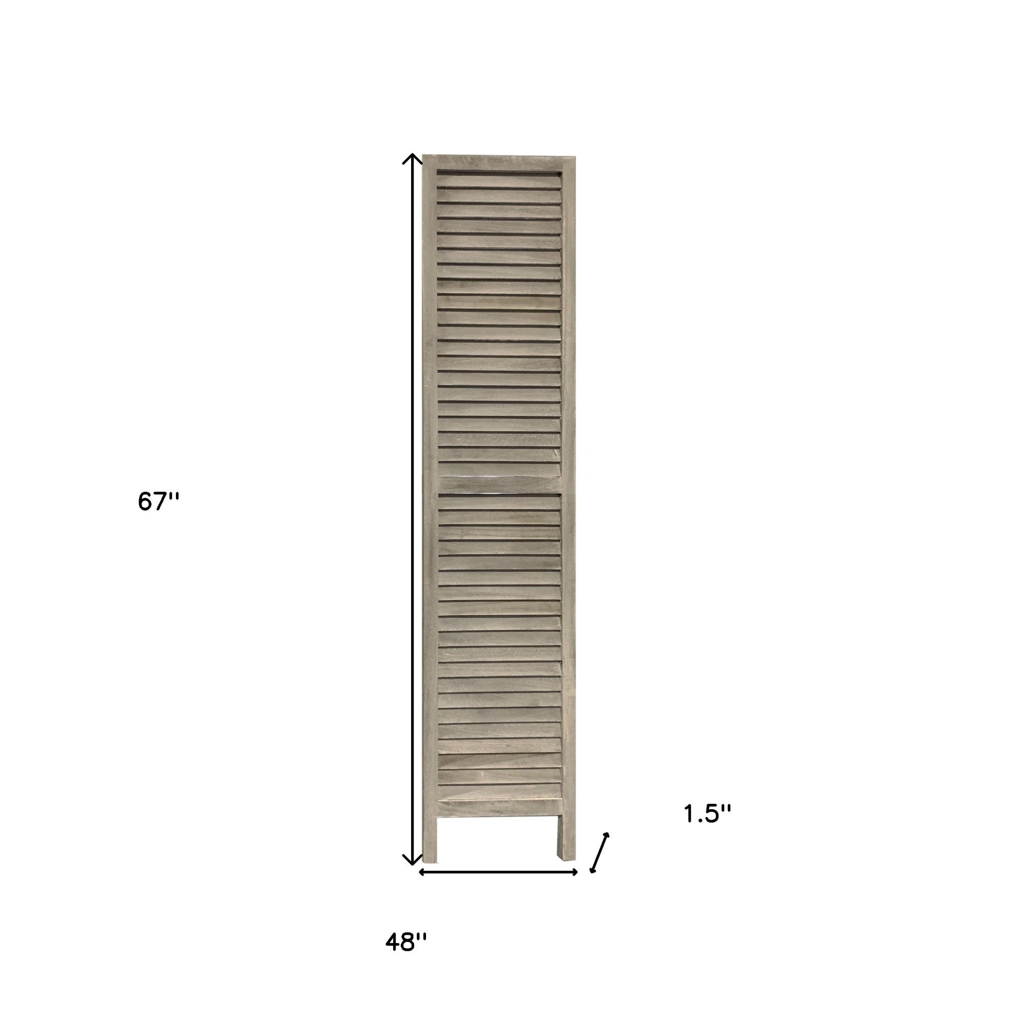 3 Panel Grey Shutter Screen Room Divider-Room Dividers-DECOROLALA