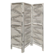 67" Gray Folding Three Panel Screen Room Divider-Room Dividers-DECOROLALA