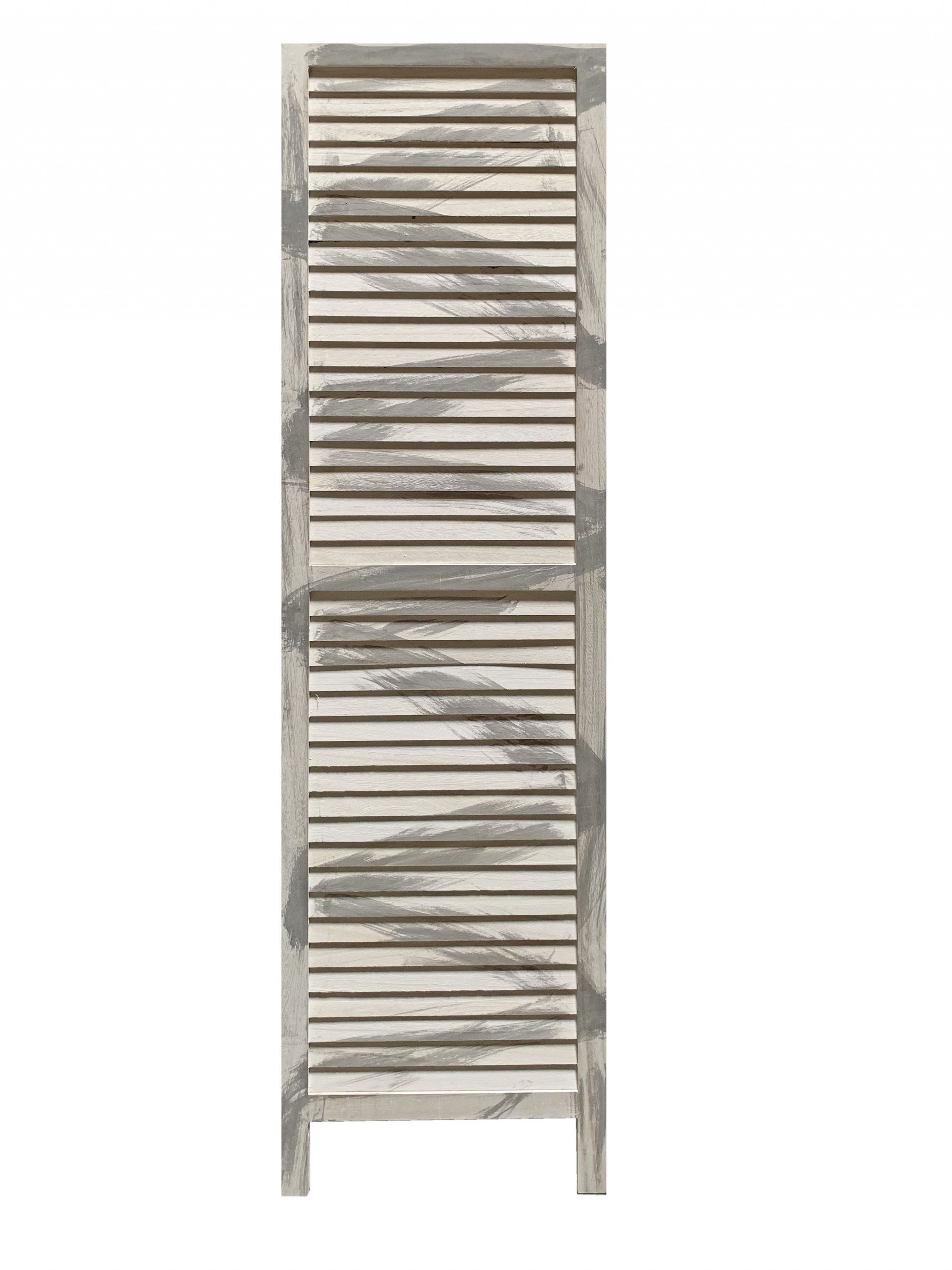67" Gray Folding Three Panel Screen Room Divider-Room Dividers-DECOROLALA