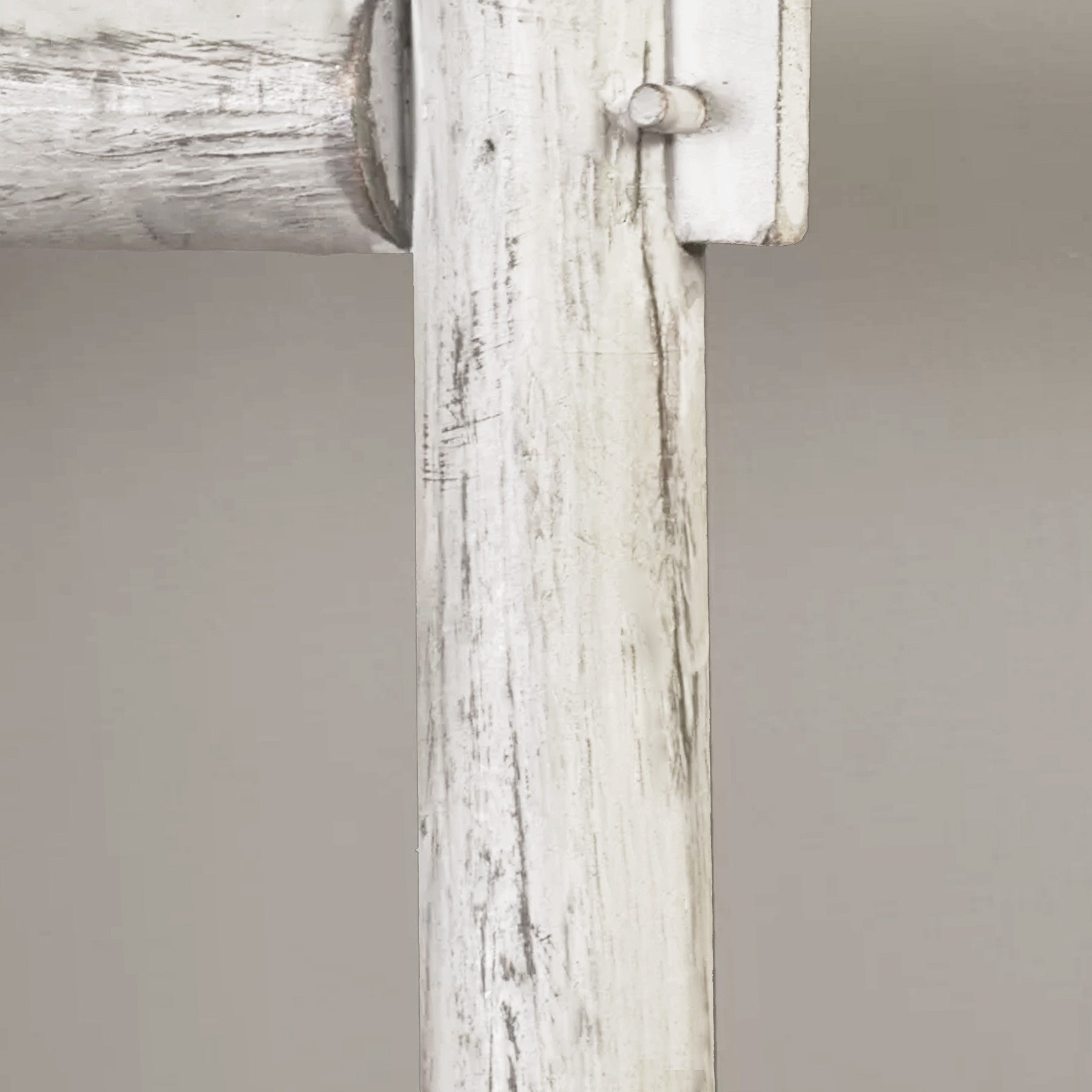 72" White Rustic Six Step Wood Ladder Shelf-4