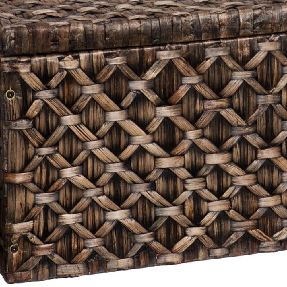 38" Brown Manufactured Wood And Metal Rectangular Coffee Table-Coffee Tables-DECOROLALA