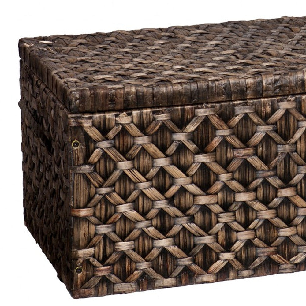 38" Brown Manufactured Wood And Metal Rectangular Coffee Table-Coffee Tables-DECOROLALA