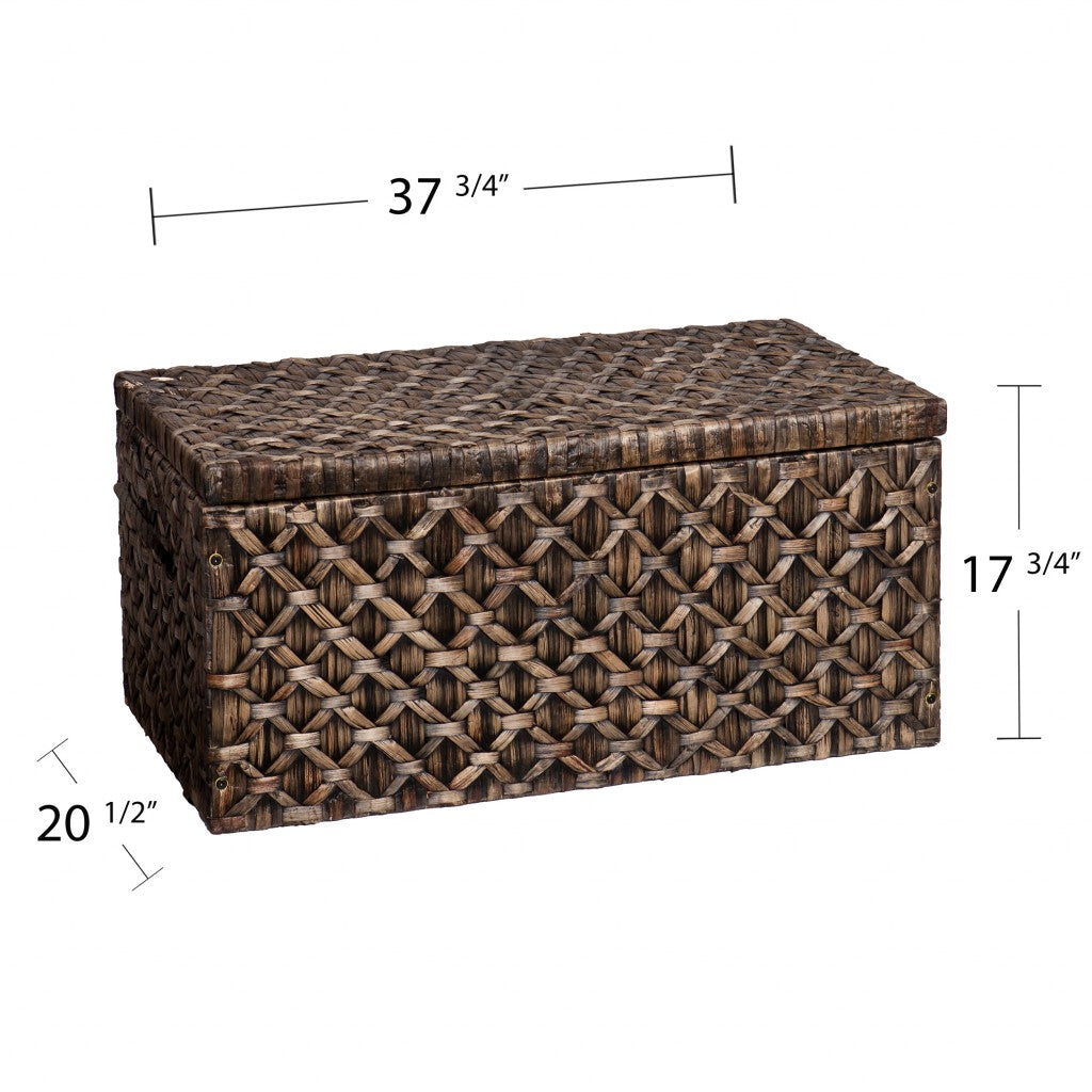 38" Brown Manufactured Wood And Metal Rectangular Coffee Table-Coffee Tables-DECOROLALA