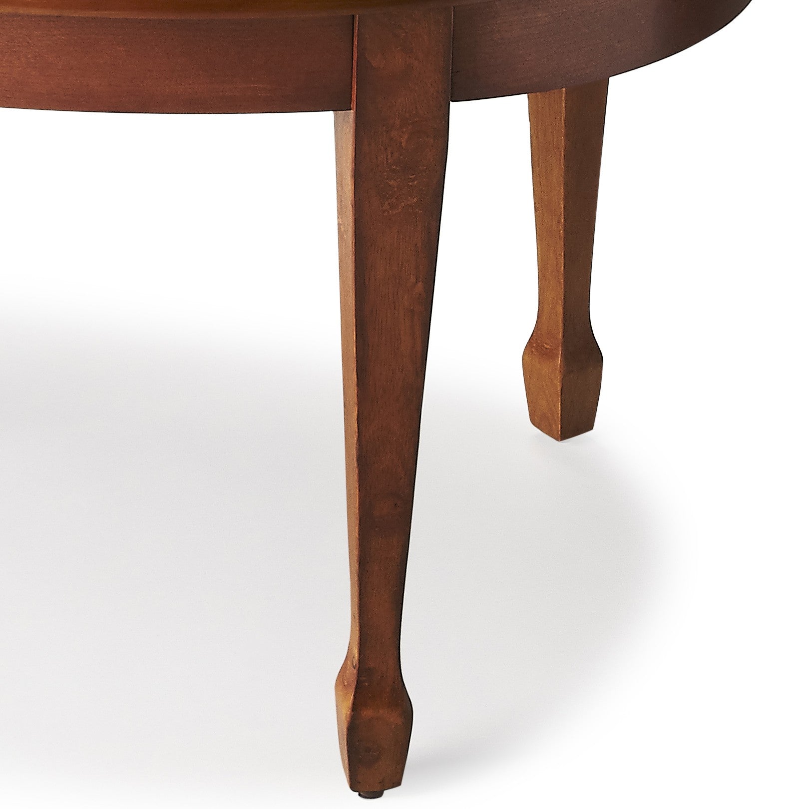 38" Brown Wood Oval Coffee Table-Coffee Tables-DECOROLALA