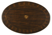 38" Brown Wood Oval Coffee Table-Coffee Tables-DECOROLALA