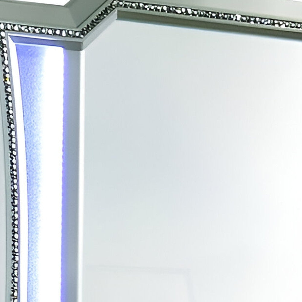 38" Champagne Abstract Wood Framed Mounted Dresser Mirror-Mirrors-DECOROLALA