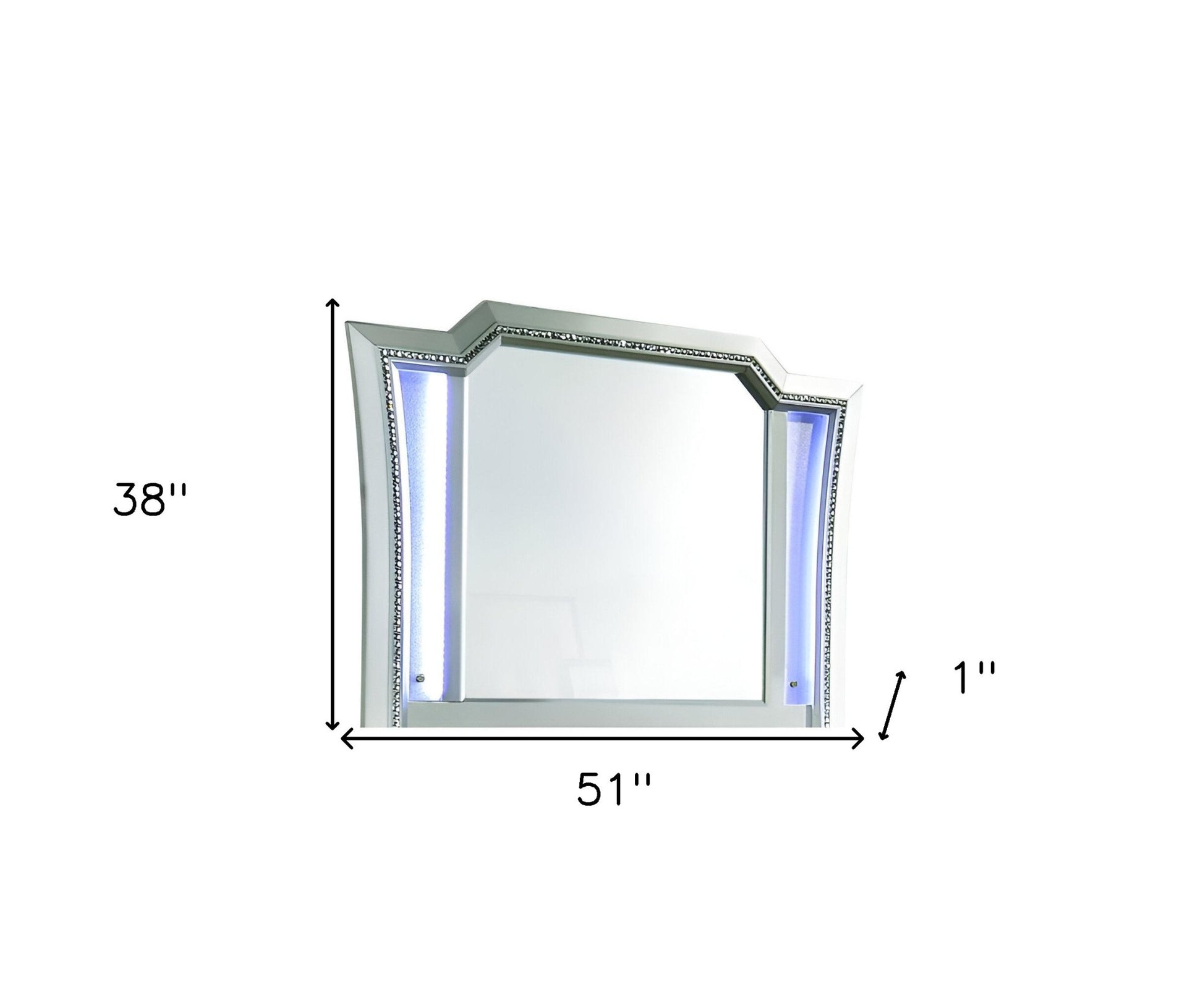 38" Champagne Abstract Wood Framed Mounted Dresser Mirror-Mirrors-DECOROLALA