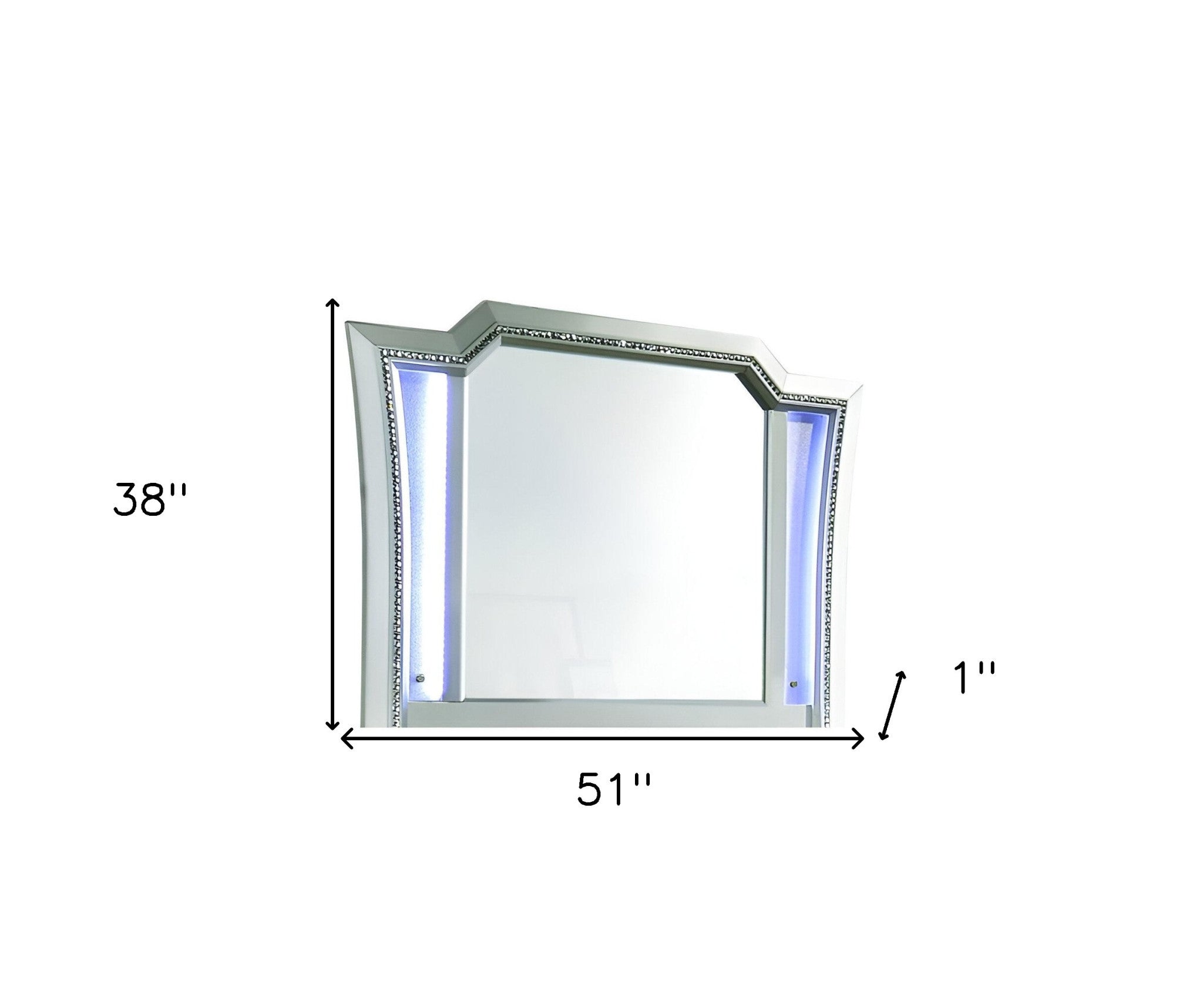 38" Champagne Abstract Wood Framed Mounted Dresser Mirror-Mirrors-DECOROLALA