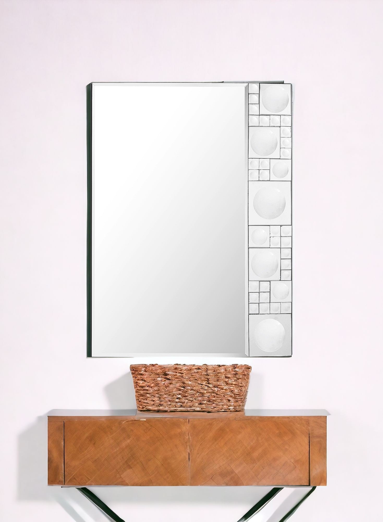 38" Clear Glass Framed Accent Mirror-Mirrors-DECOROLALA
