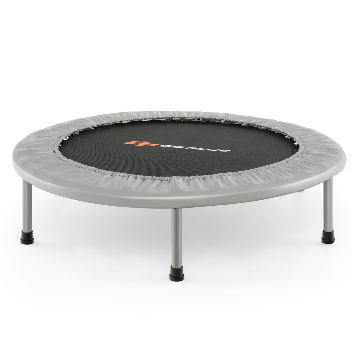 38-Inch Folding Mini Trampoline - Portable Fitness Rebounder Gray-Trampolines-DECOROLALA