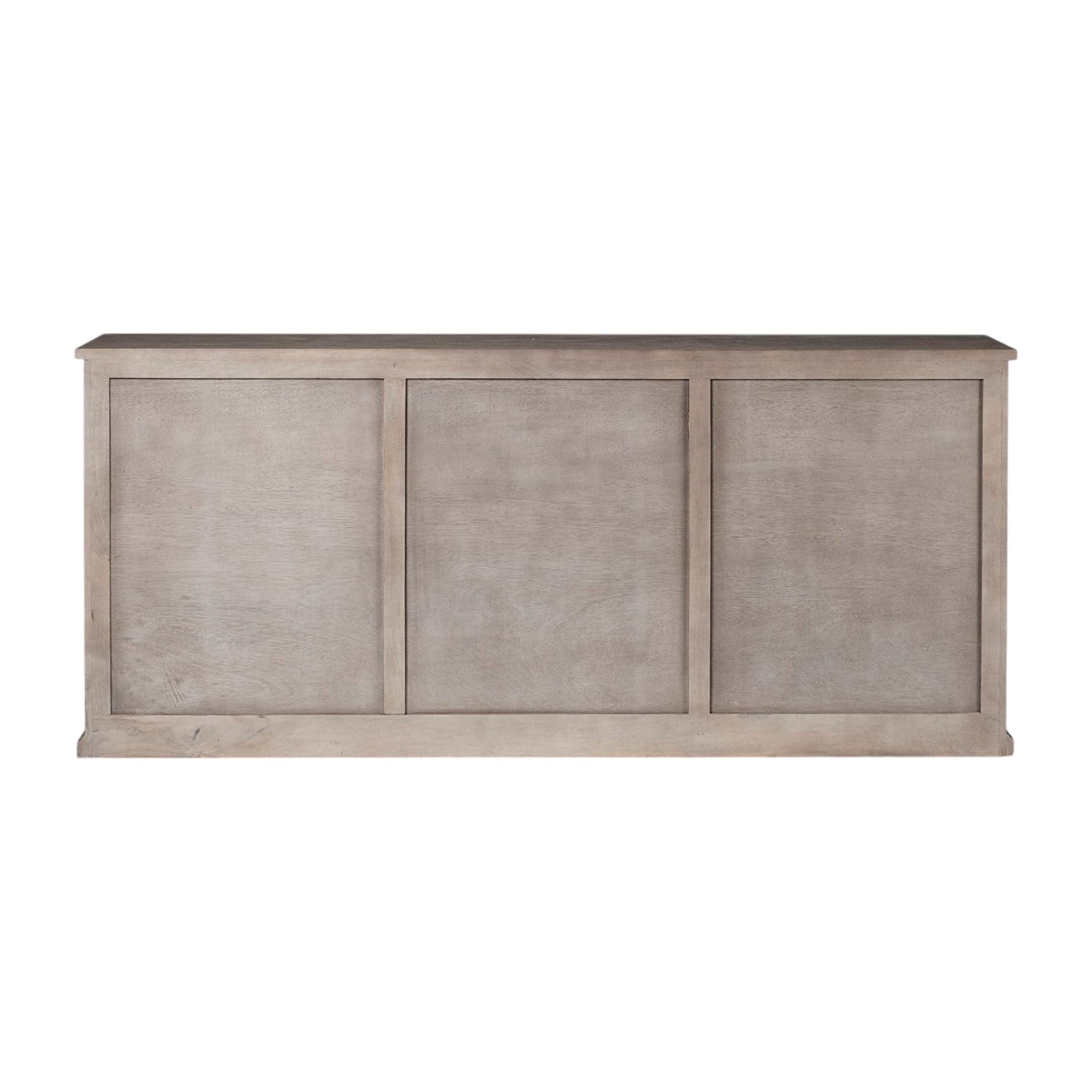 82" Brown Solid Wood Three Drawer Sideboard with Six Doors-3