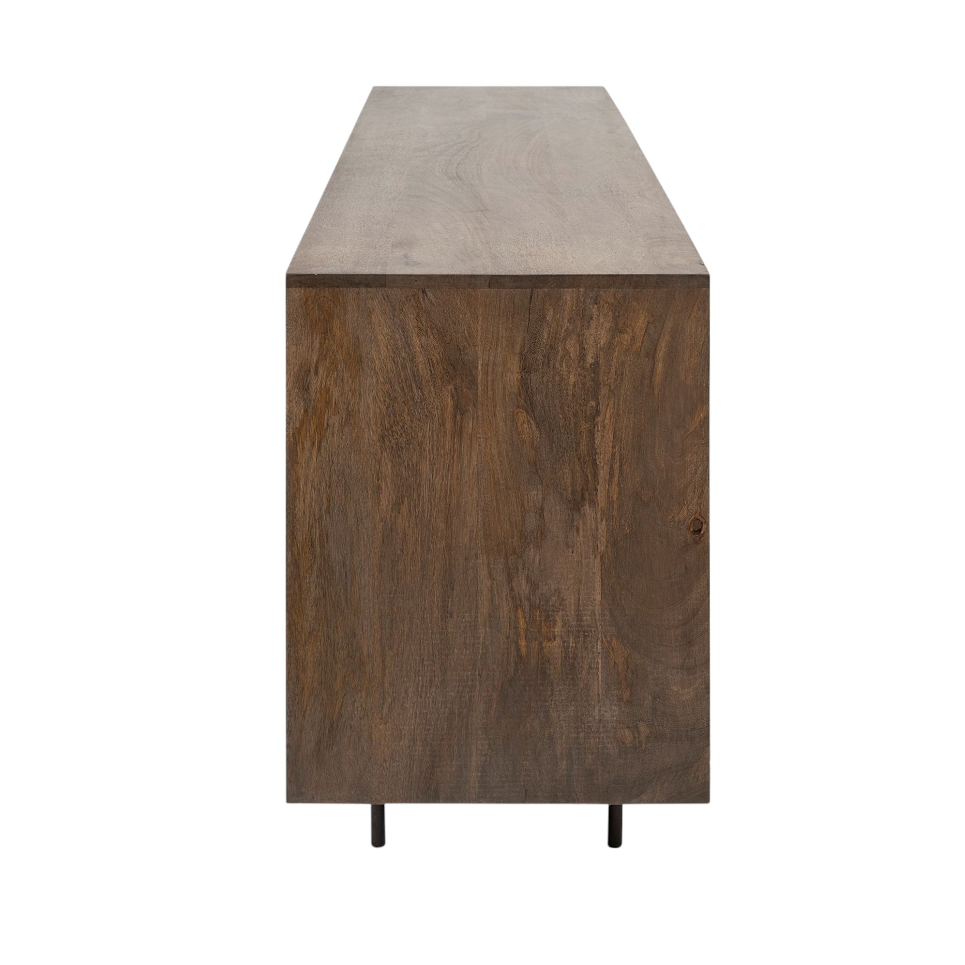 70" Brown and Black Solid Wood Six Drawer Sideboard-Sideboards-DECOROLALA