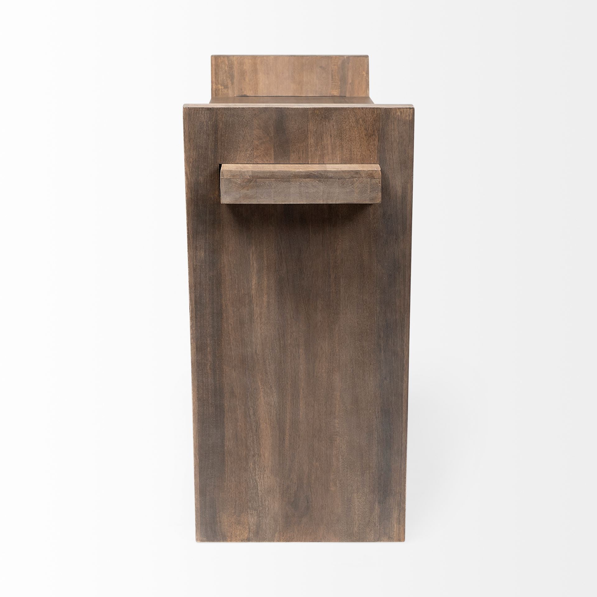 60" Brown Solid Wood Slanted Base Console Table-Console Tables-DECOROLALA