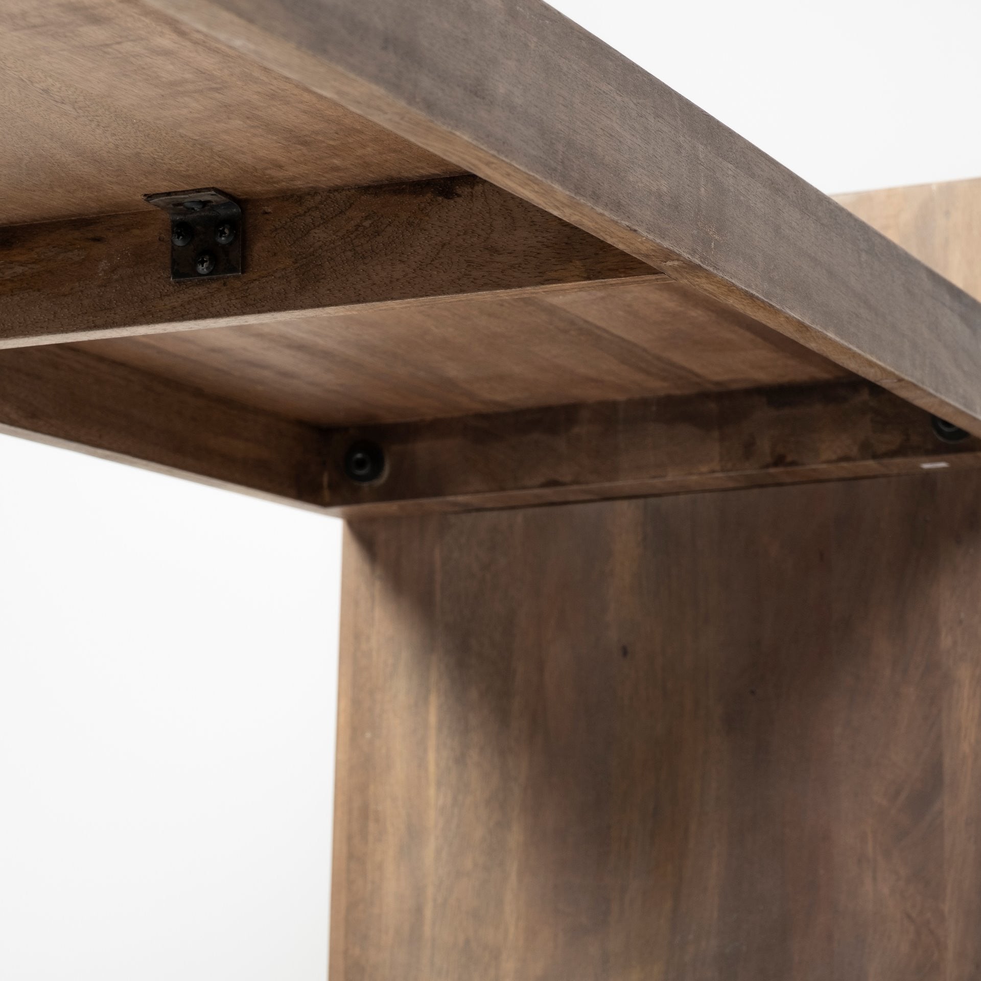 60" Brown Solid Wood Slanted Base Console Table-Console Tables-DECOROLALA
