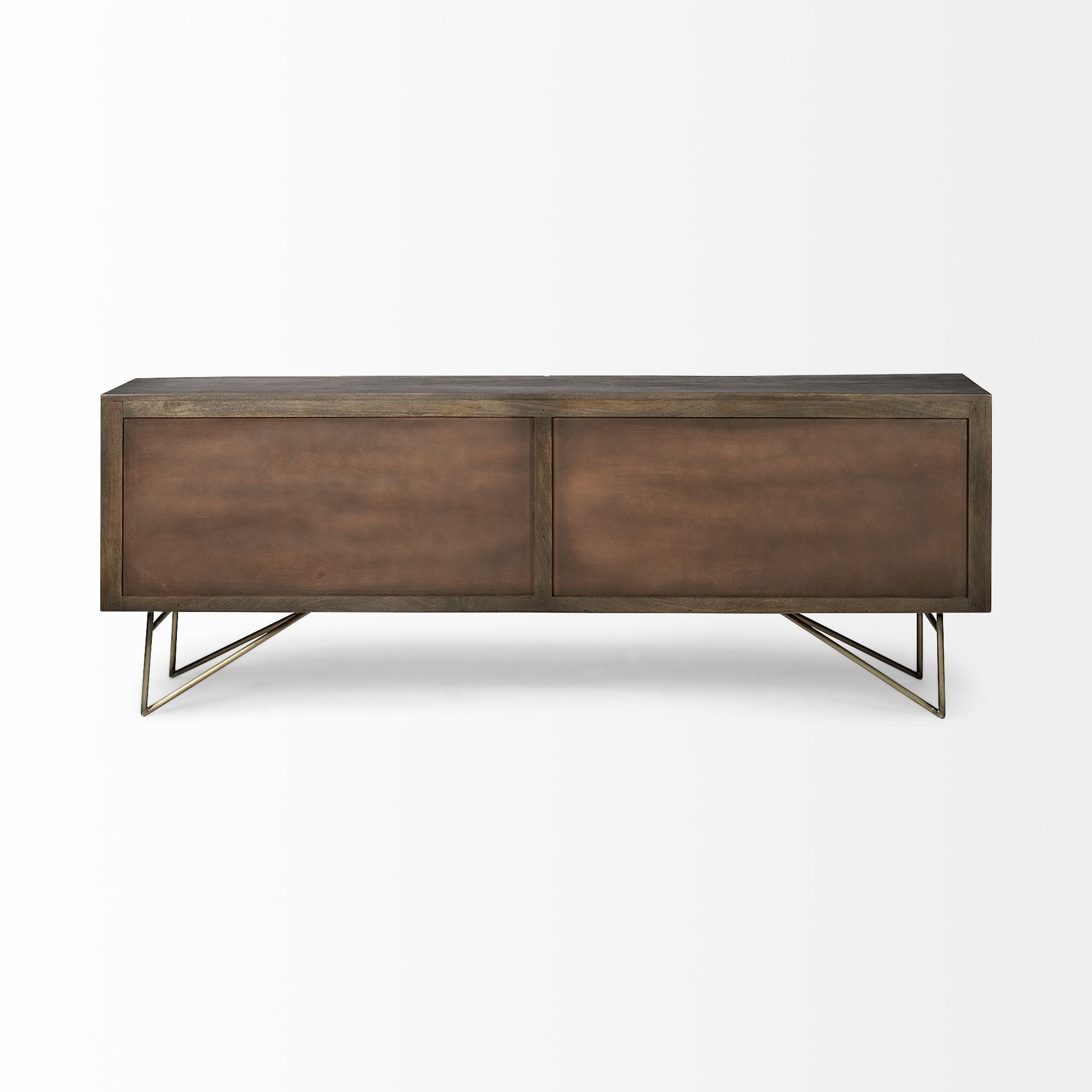 17" Dark Brown Solid Wood Sideboard with Four Doors-Sideboards-DECOROLALA