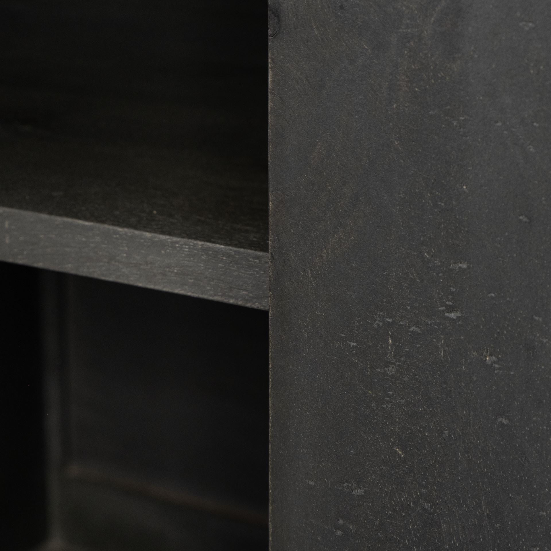 18" Black And Gray Solid Wood Sideboard-Sideboards-DECOROLALA