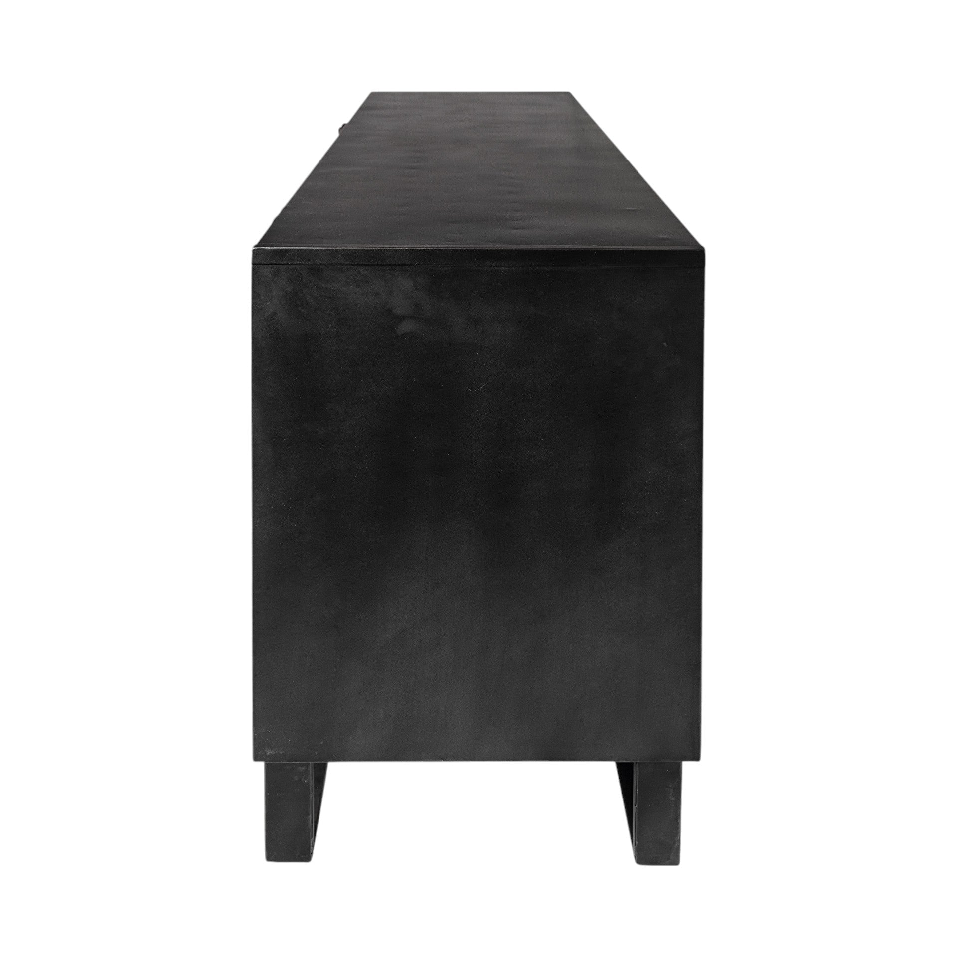 82" Brown and Black Solid Wood Three Drawer Sideboard with Two Doors-Sideboards-DECOROLALA