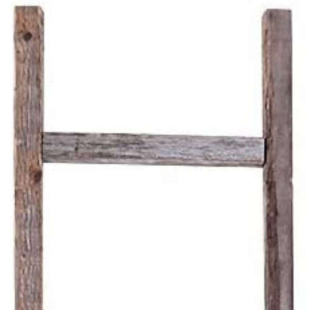 72" Gray Rustic Seven Step Wood Ladder Shelf-3