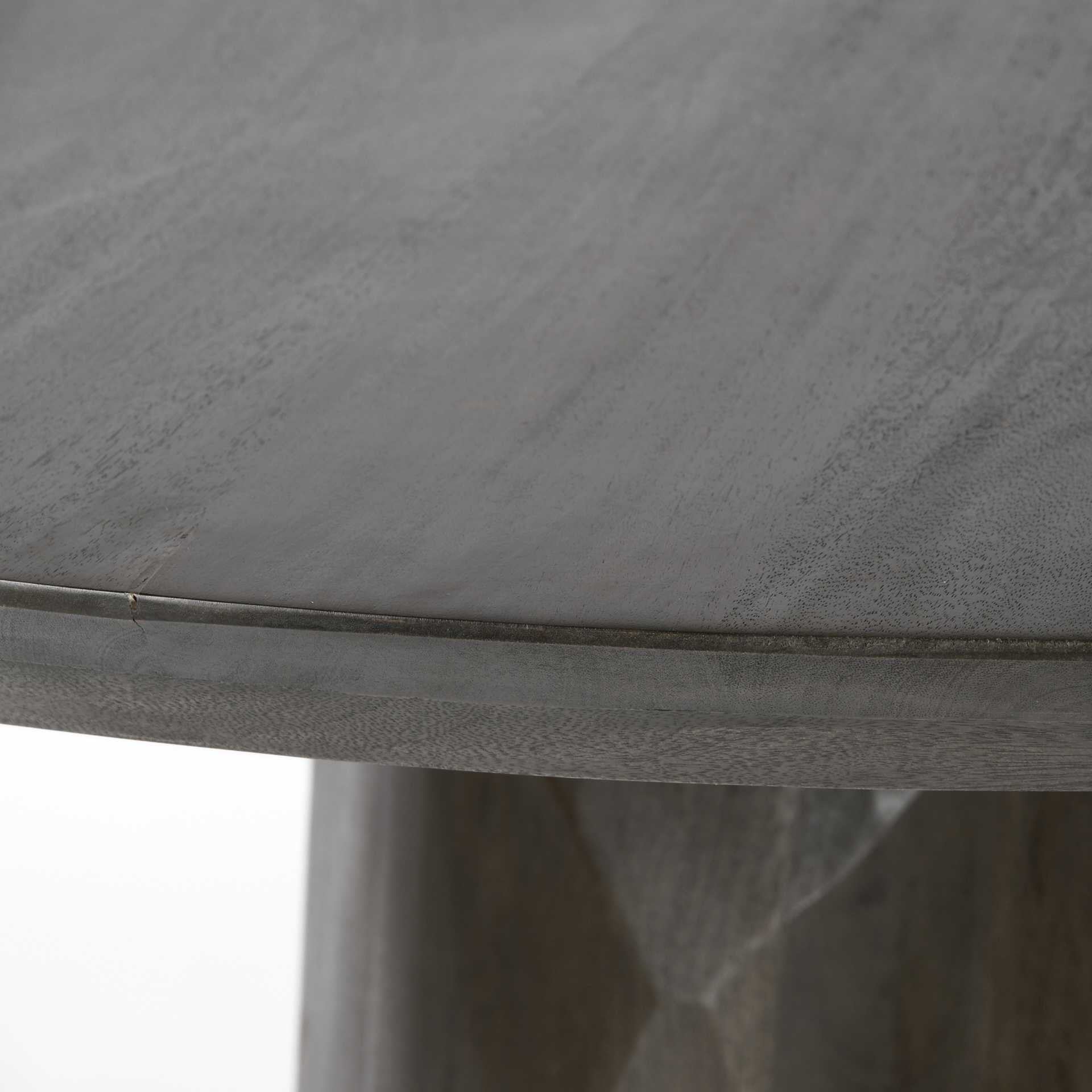 60" Brown Rounded Solid Wood Pedestal Base Dining Table-Dining Tables-DECOROLALA