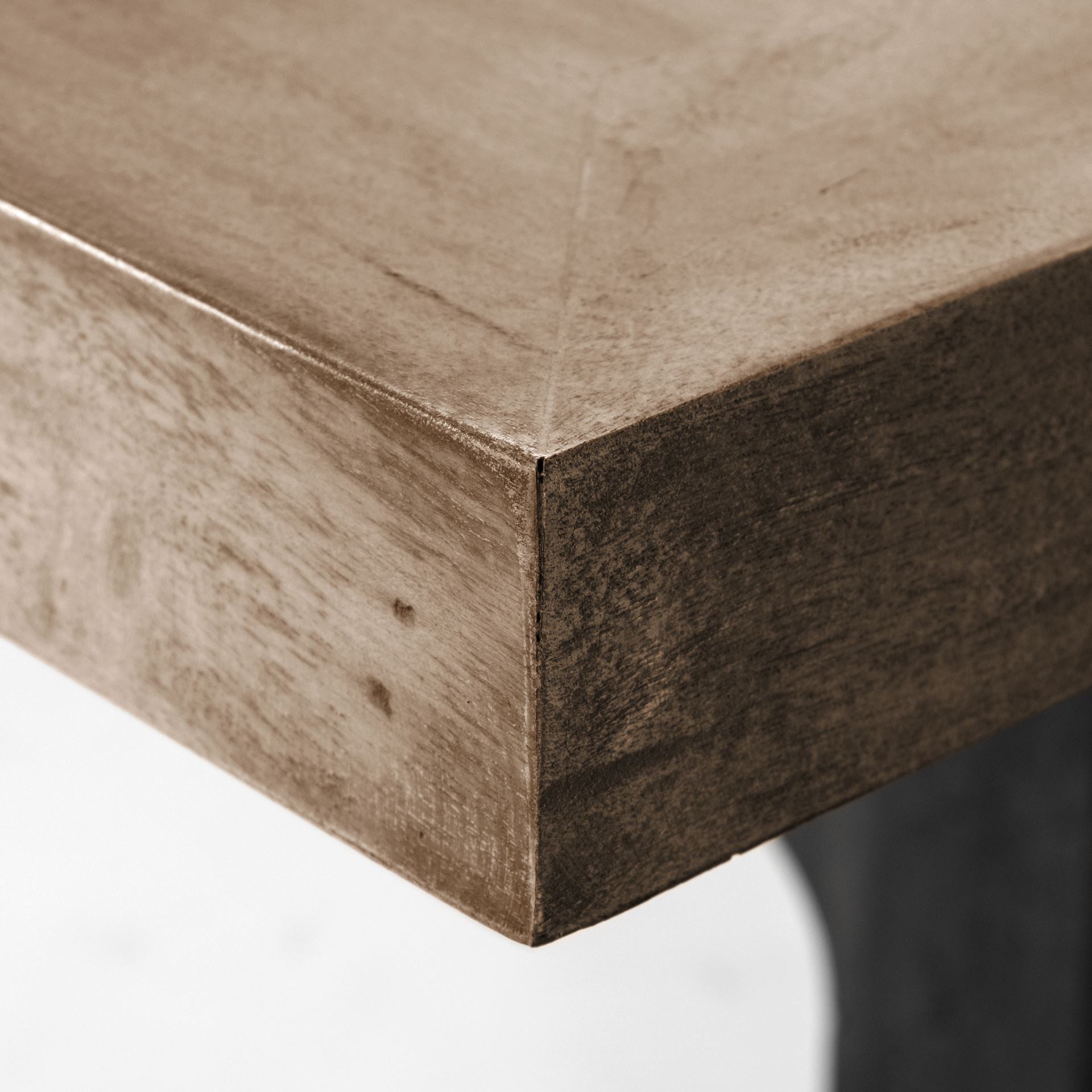 96" Natural And Black Solid Wood And Metal Trestle Base Dining Table-Dining Tables-DECOROLALA