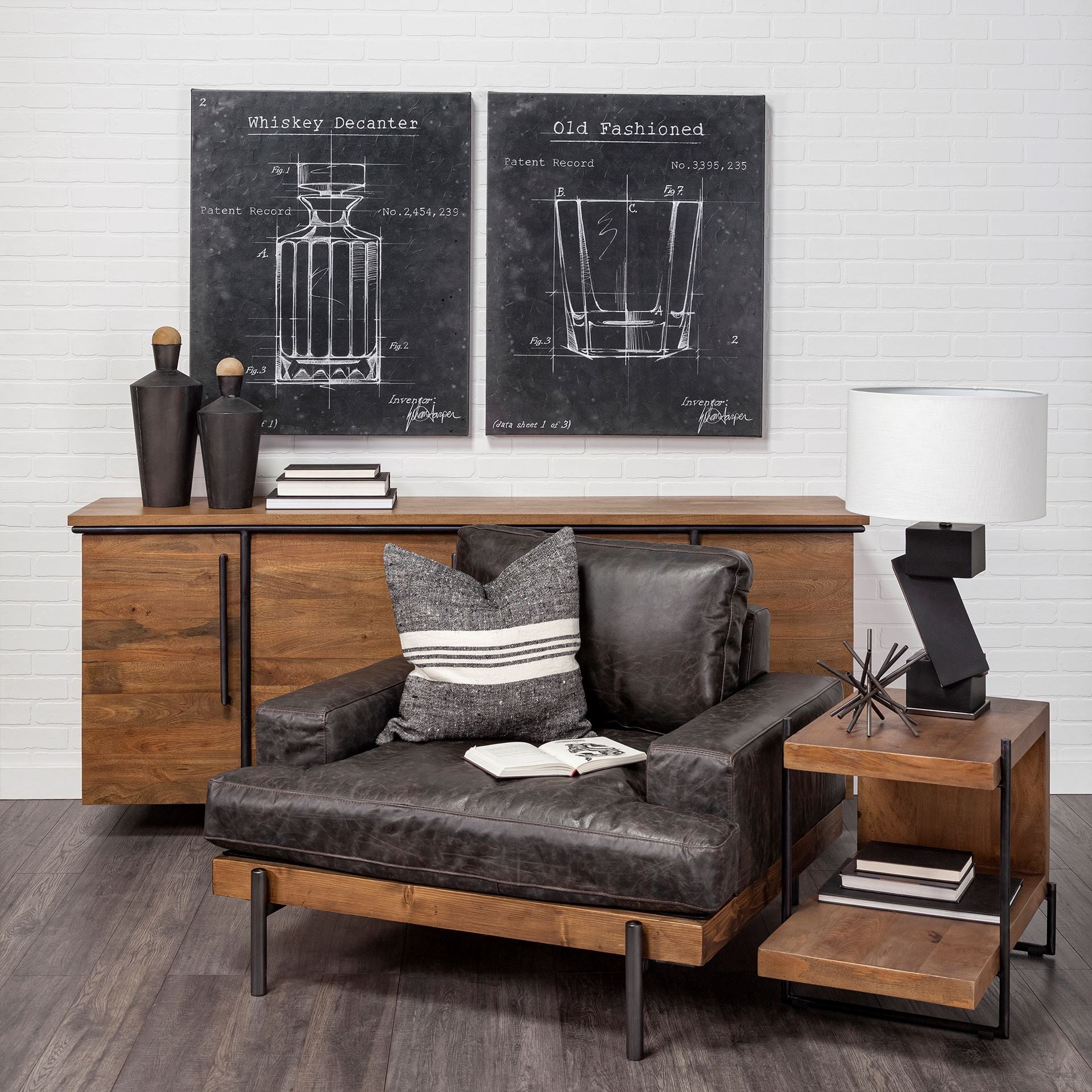 22" Brown Solid Wood Square End Table-End-Side Tables-DECOROLALA