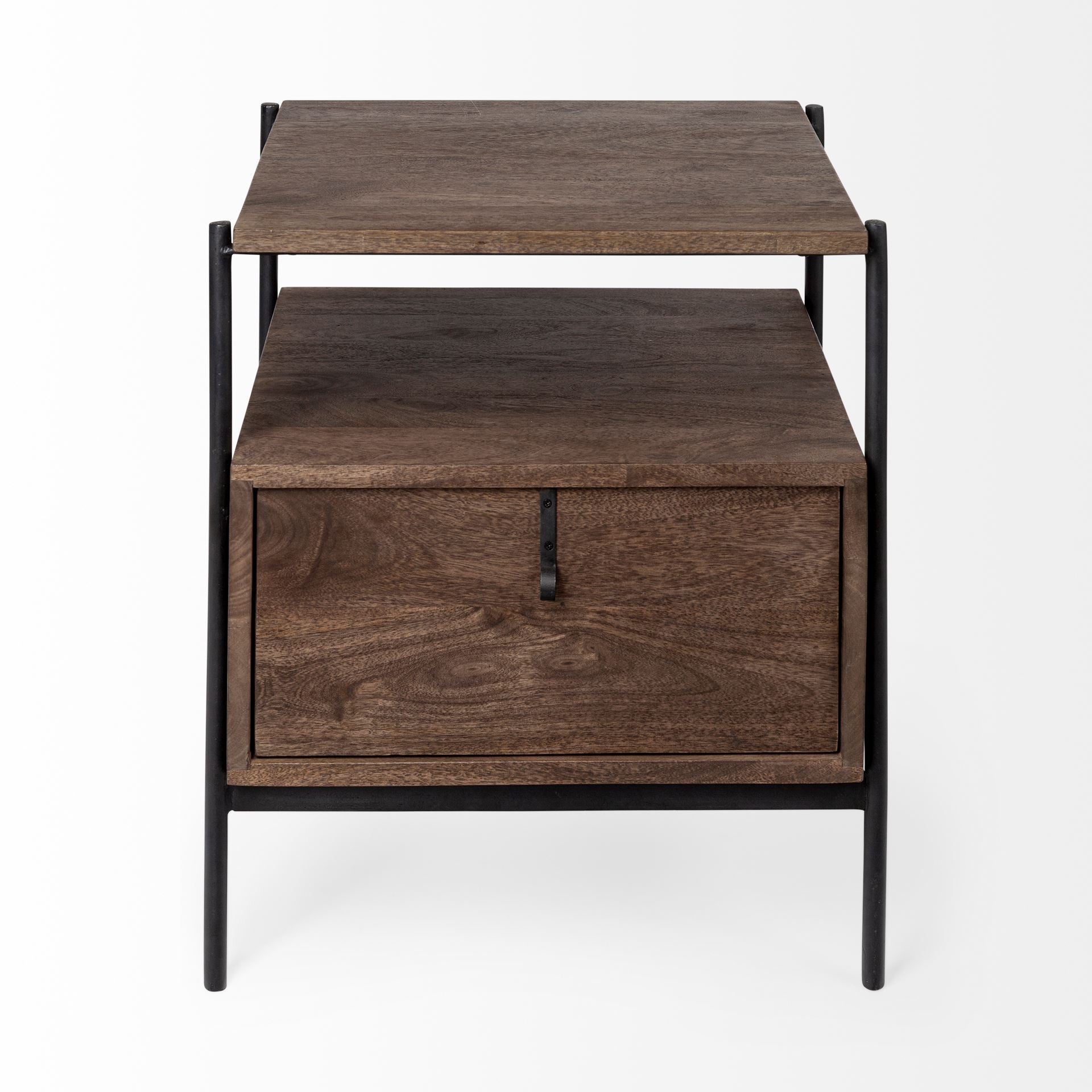 24" Brown Solid Wood Square End Table-End-Side Tables-DECOROLALA