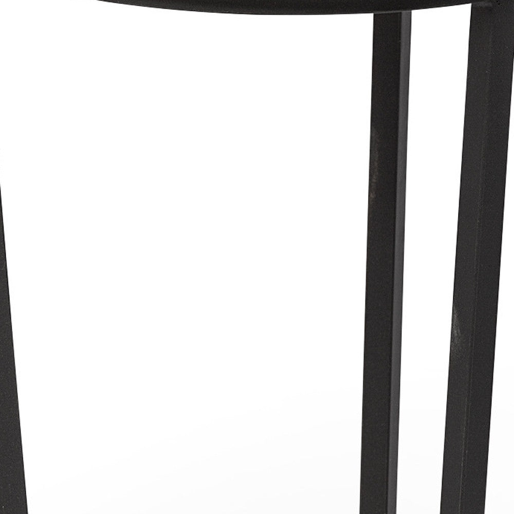 25" Black And White Marble End Table-End-Side Tables-DECOROLALA