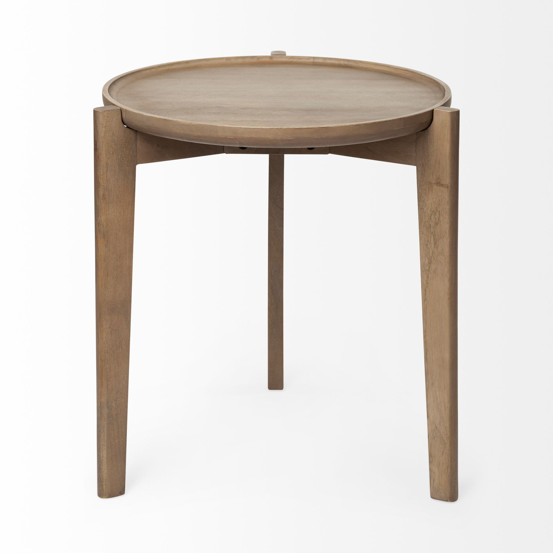 24" Brown Round End Table-End-Side Tables-DECOROLALA